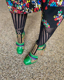 Square Toe Boots Green Multi