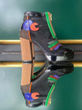 Square Toe Boots Black Multi