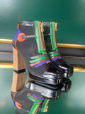 Square Toe Boots Black Multi