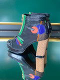 Square Toe Boots Black Multi