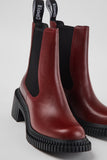 Camper Pix London Burgundy Leather Ankle Boots