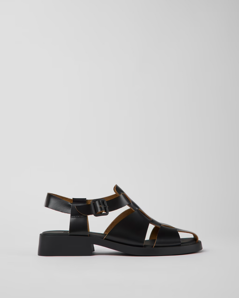 Dana Black Leather Sandals – Kron