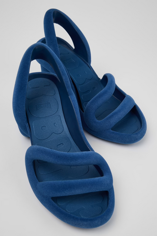 Kobarah blue EVA sandals for women with open toe and wide heel