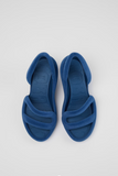 Top view of Kobarah blue sandals with removable EVA footbeds