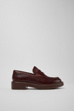 Side view of Twins brown leather loafer with chunky EVA outsole