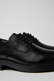 Dean black leather lace-up shoes for women with smooth calfskin upper