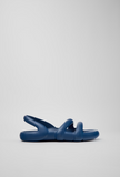 Side view of Camper Kobarah Flat blue sandal with flat sole
