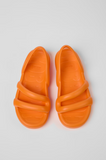 Top view of Camper Kobarah Flat orange EVA sandals with open toe