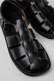 Don Black Leather Sandals for Men