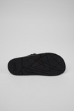 Sole view of black Camper Lluc Sandal showing rubber outsole tread pattern.