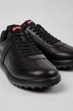 Camper Pelotas XLF black leather sneakers for men close-up front view