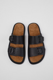 Camper Lluc Sandal black leather sandals top view