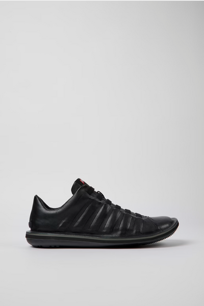 Camper Beetle black leather shoe side view