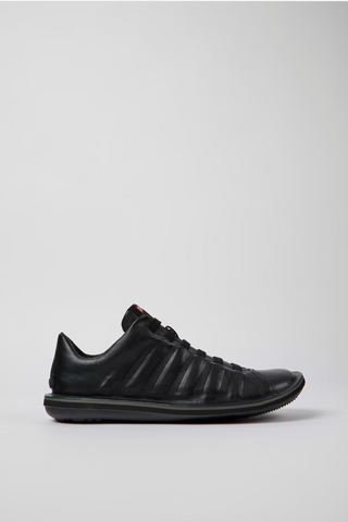 Camper Beetle black leather shoe side view