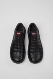 Camper Beetle black leather shoes top view