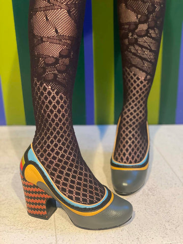 Black with multi colored details