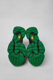 Underside of Camper Karst 2 black textile and nubuck sneakers showing the Vibram rubber outsole and tread pattern