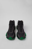 Top view of Camper Karst 2 black and grey sneakers showing the lace-up design and rounded toes