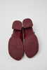 Outsole view of Camper Kora burgundy leather Mary Jane shoes