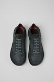 Top view of Camper Peu Serra grey sneakers showing the rounded toes and elastic lace design