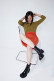 Camper Pix London black leather ankle boots worn on foot showing their shape and proportions